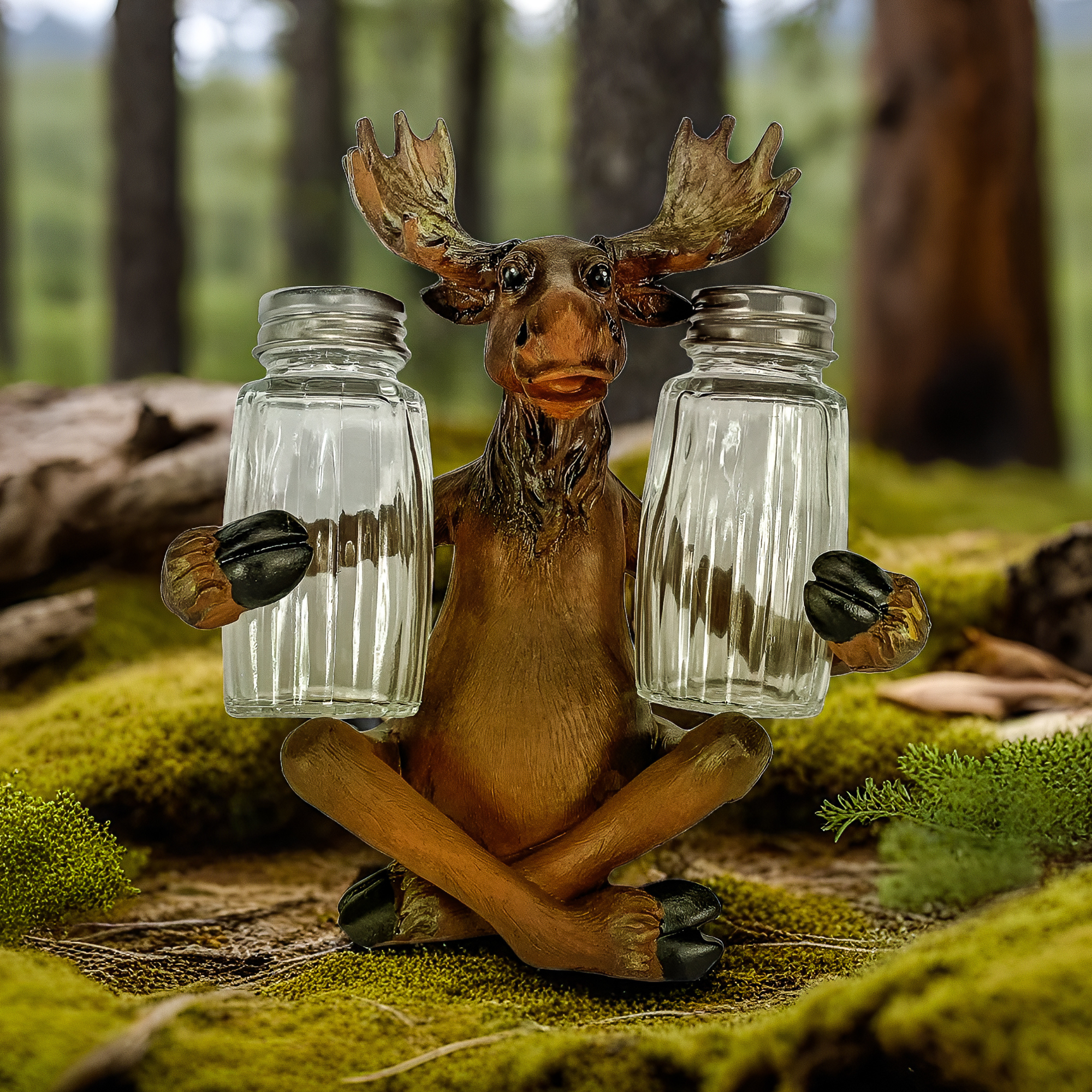 Salt and Pepper Shakers-Moose Holding Stylish Dining – Rivers Edge