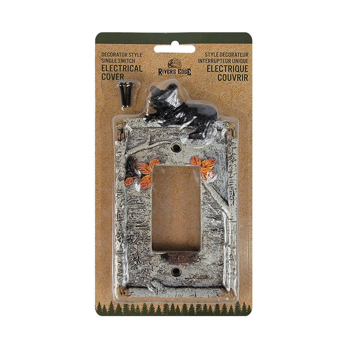Electrical Cover Plate Decorator Style Single Birch Bear