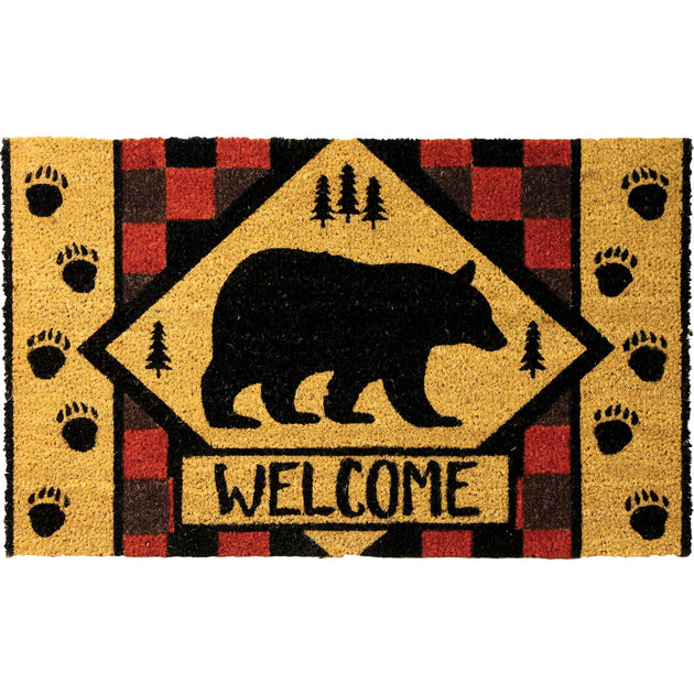 Coir Door Mat 30in x 18in - Happy Camper