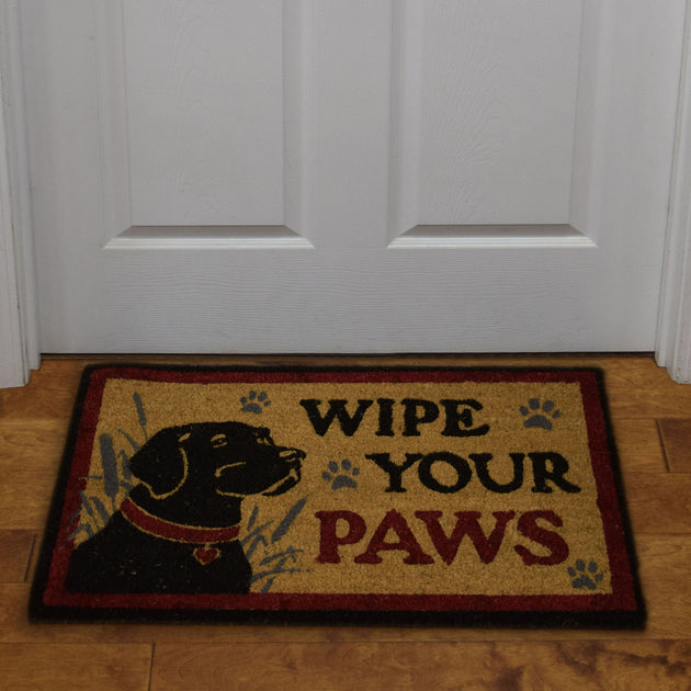 Wipe Those Muddy Paws Doormat Animal Dog Cat Mat Made From Coir