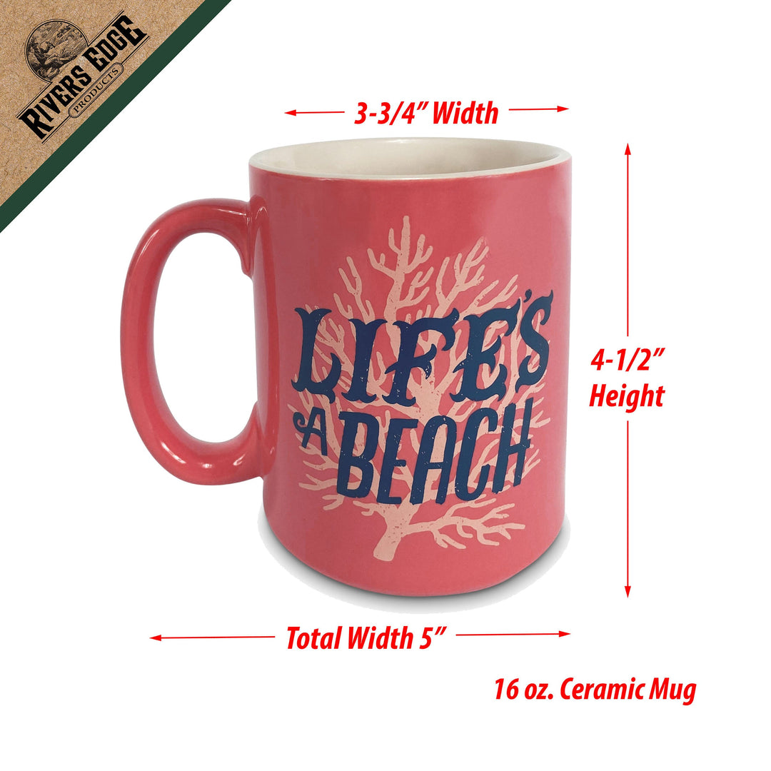 Ceramic Mug 16Oz Lifes A Beach
