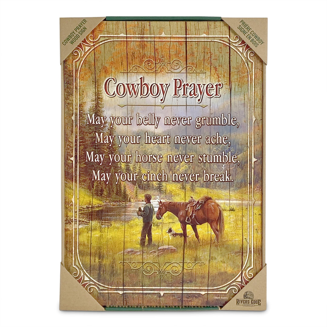 Wood Sign 12In X 17In Cowboy Prayer