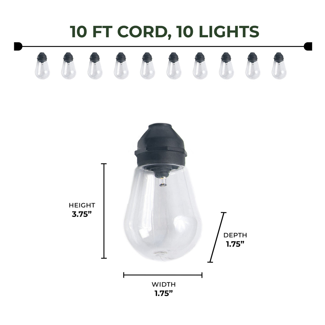 Led Light Set 10 Light Edison Bulb