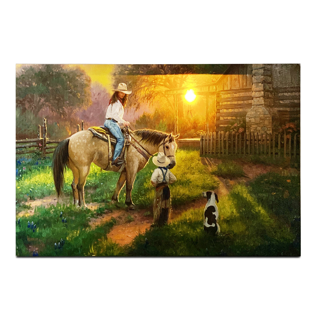 LED Art 24in x 16in - Woman on Horse