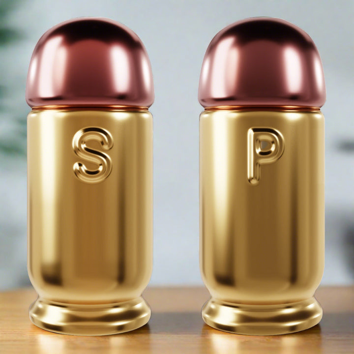 Salt And Pepper Shakers Bullet Ceramic Matching Set