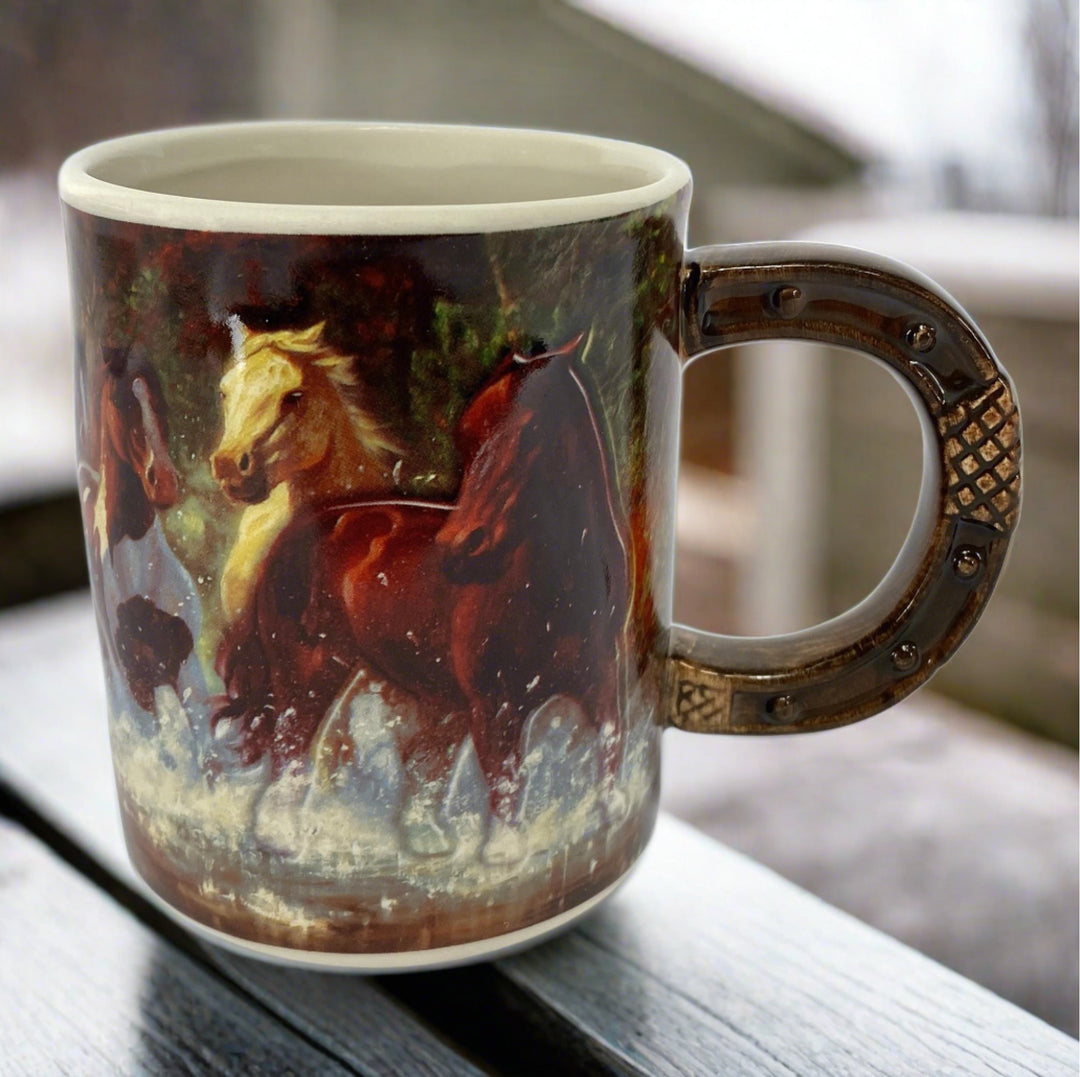 Ceramic Mug 3D 15Oz Horse Scene