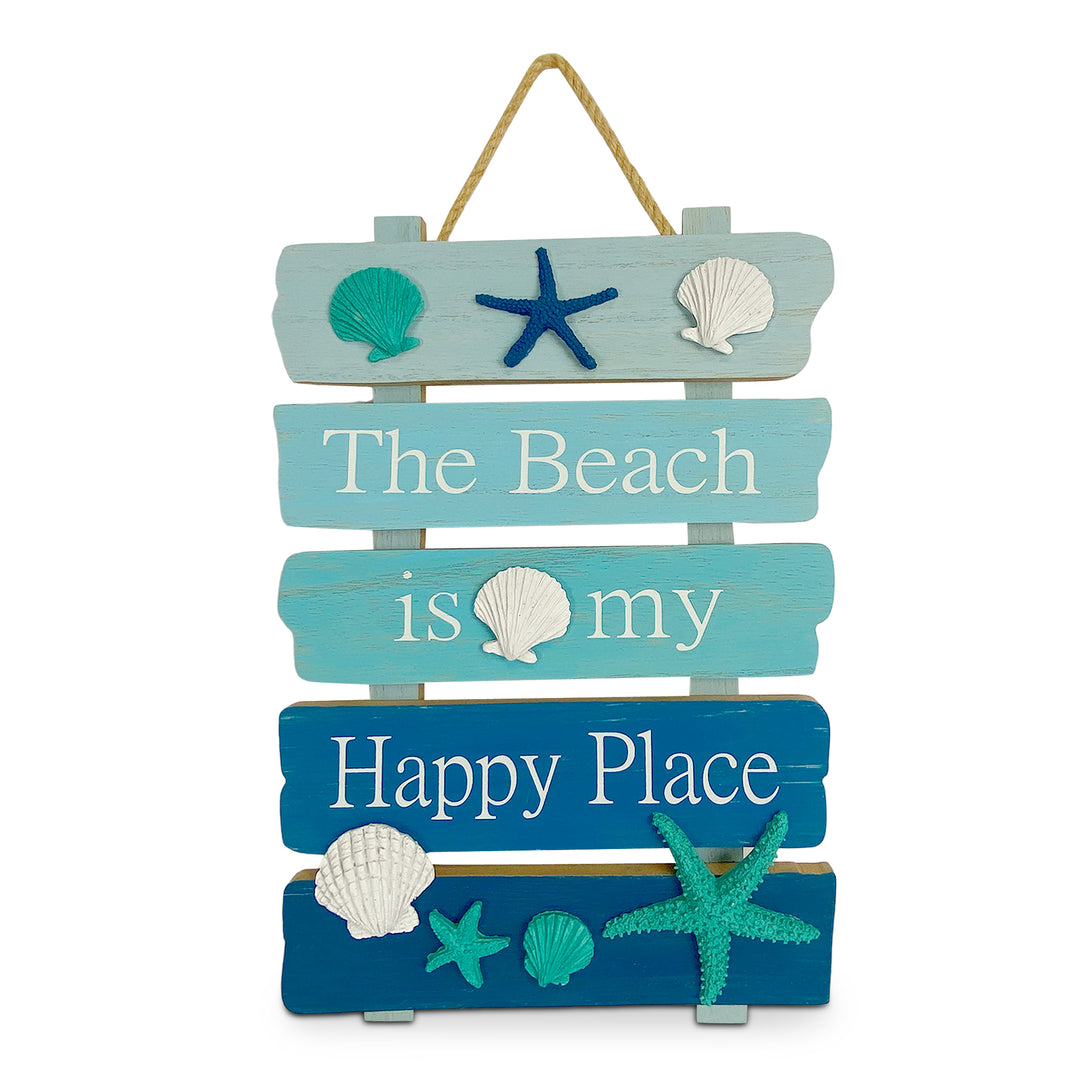 Wood Sign 12In X 8In Beach Happy Place
