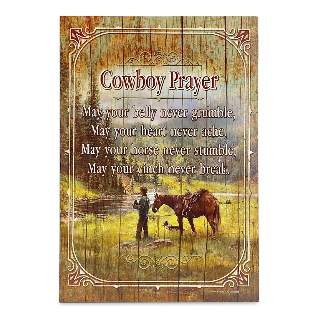 Wood Sign 12In X 17In Cowboy Prayer