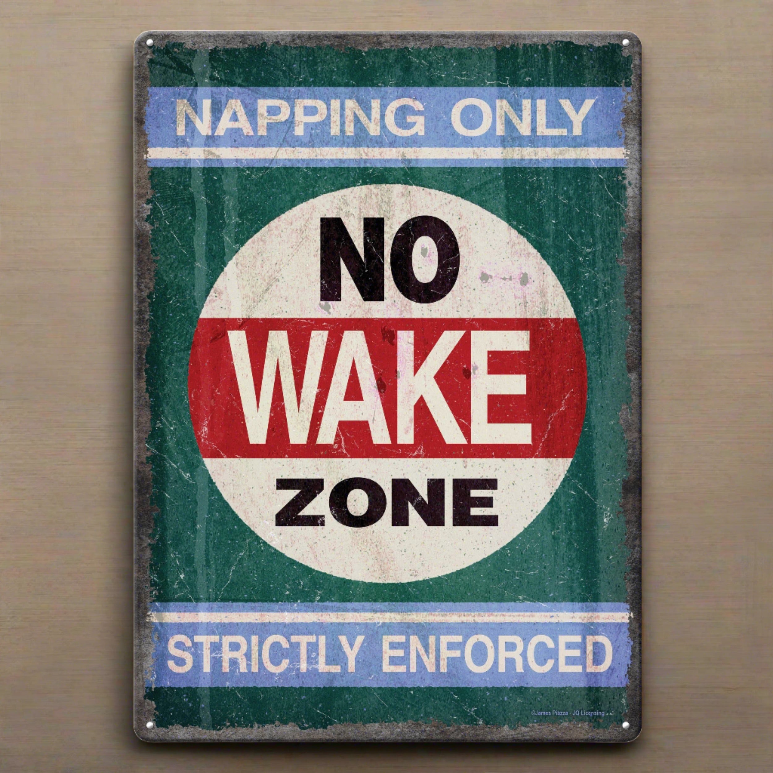 Tin Sign - 12in x 17in-No Wake Zone Decorative Art – Rivers Edge Products
