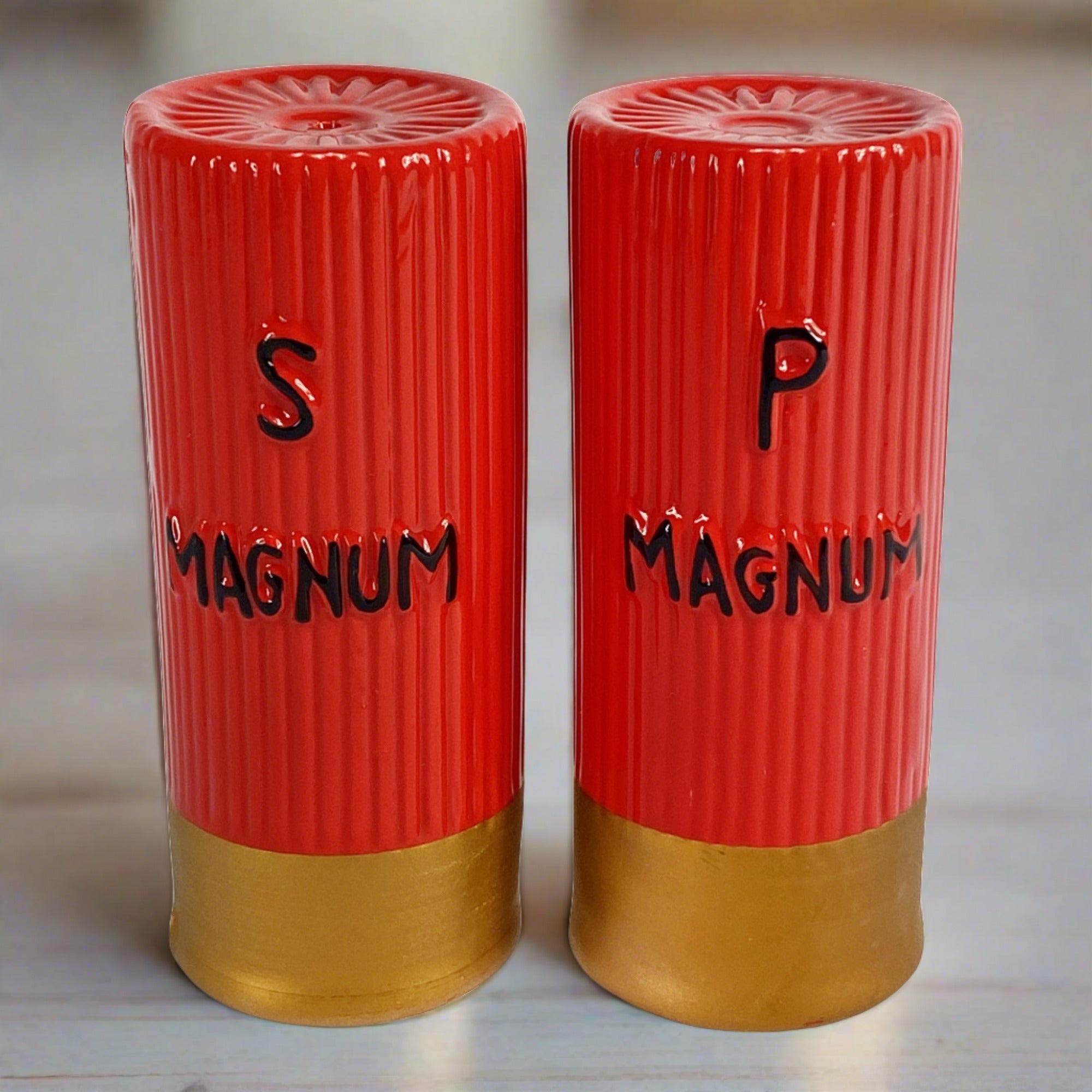 Salt and Pepper Shakers - Shotgun Shell Style Ceramic Set – Rivers