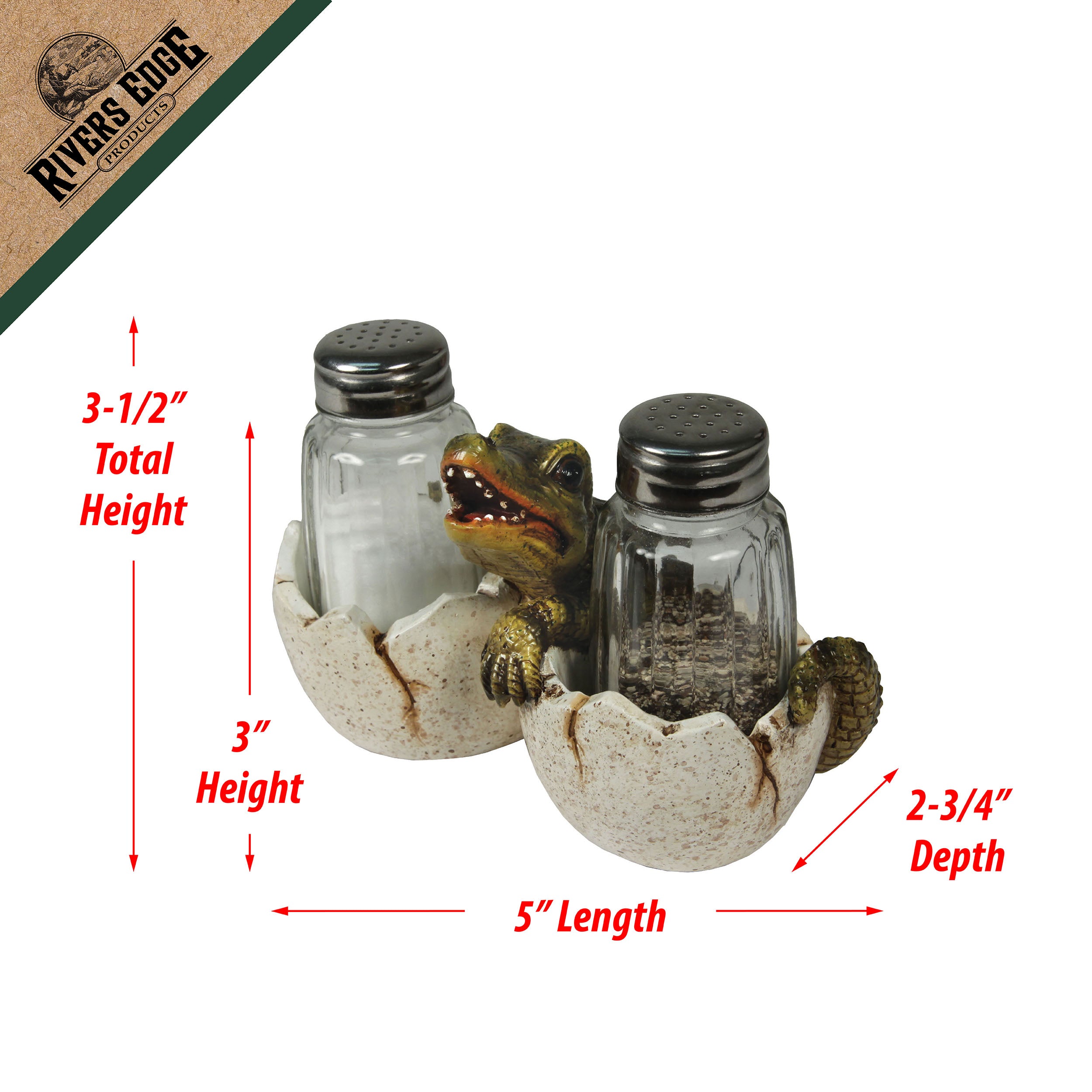 Salt Baby Alligator Shakers Set for Dining Table Decor – Rivers