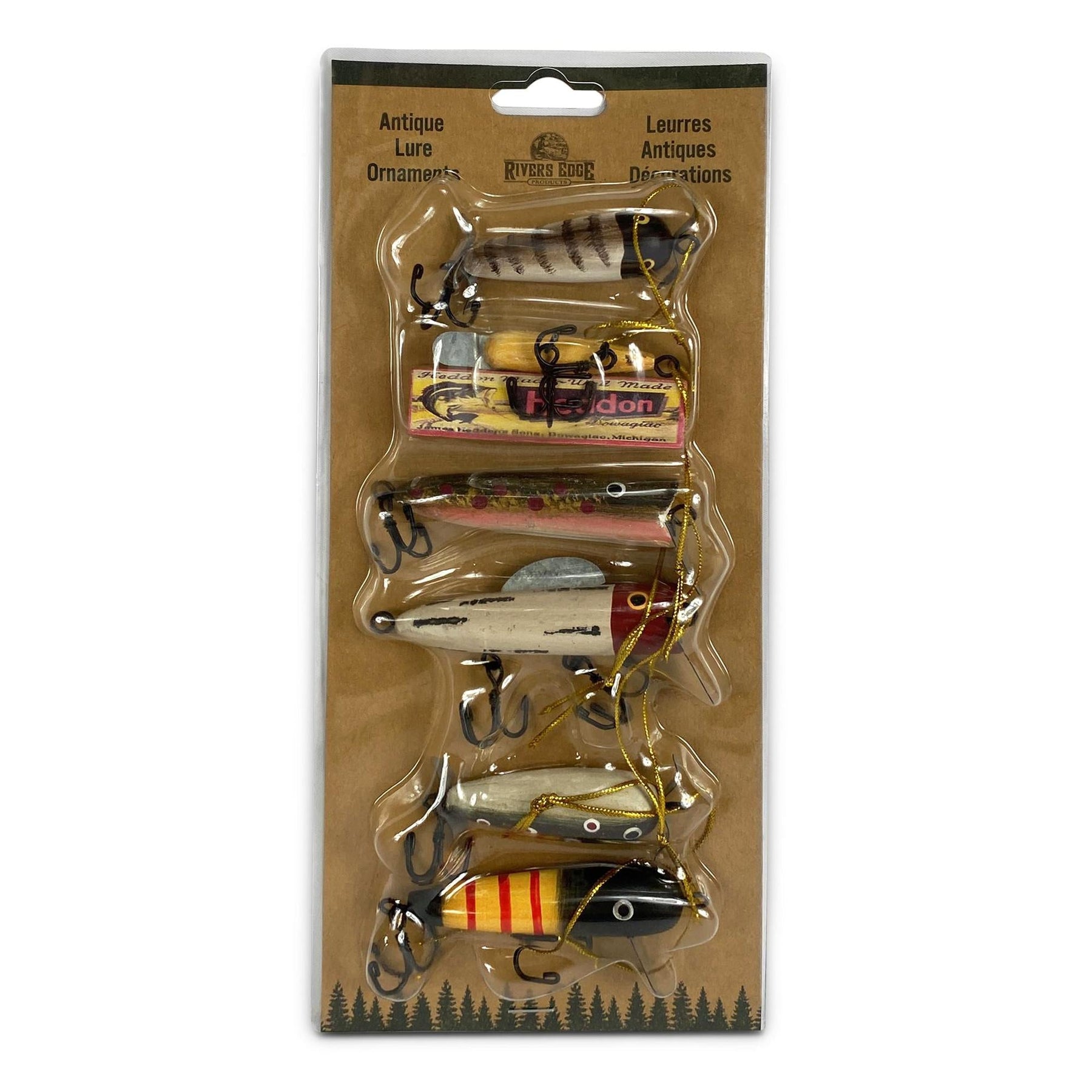 Christmas Ornaments 6-Pack-Antique Lures for Festive Fishing Fun  Rivers  Edge Products