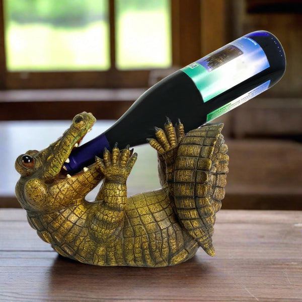 Wine Bottle Holder-Alligator | Unique Gift for Wine Lovers