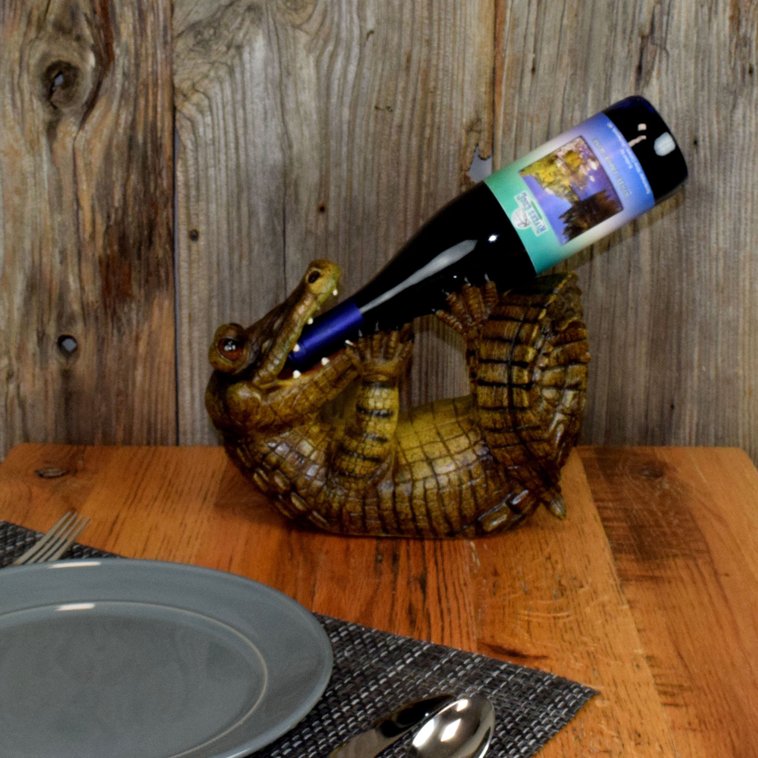 Wine Bottle Holder-Alligator | Unique Gift for Wine Lovers
