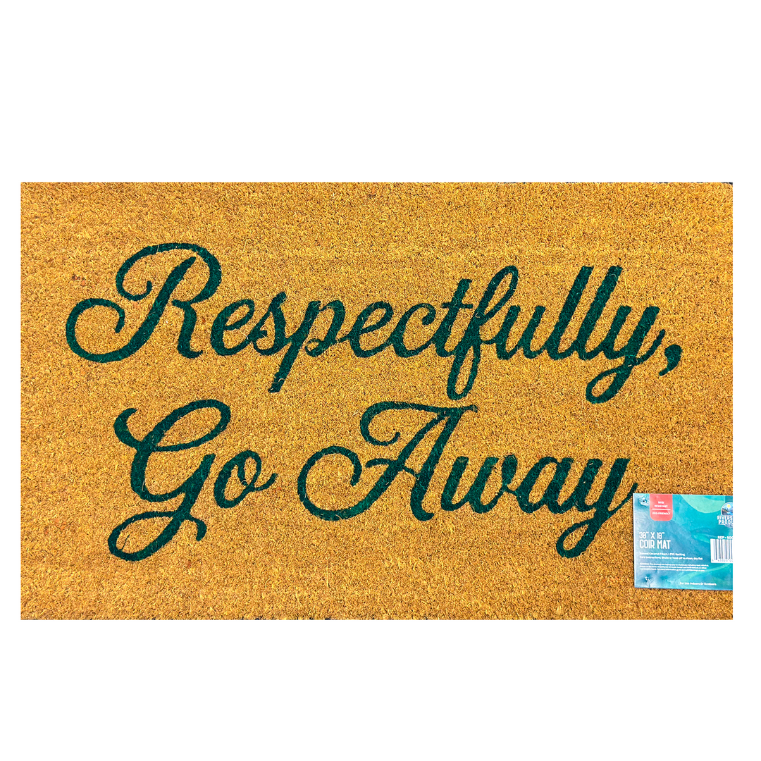 Rivers Edge Products Coir Mat 30x18-Respectfully Go Away