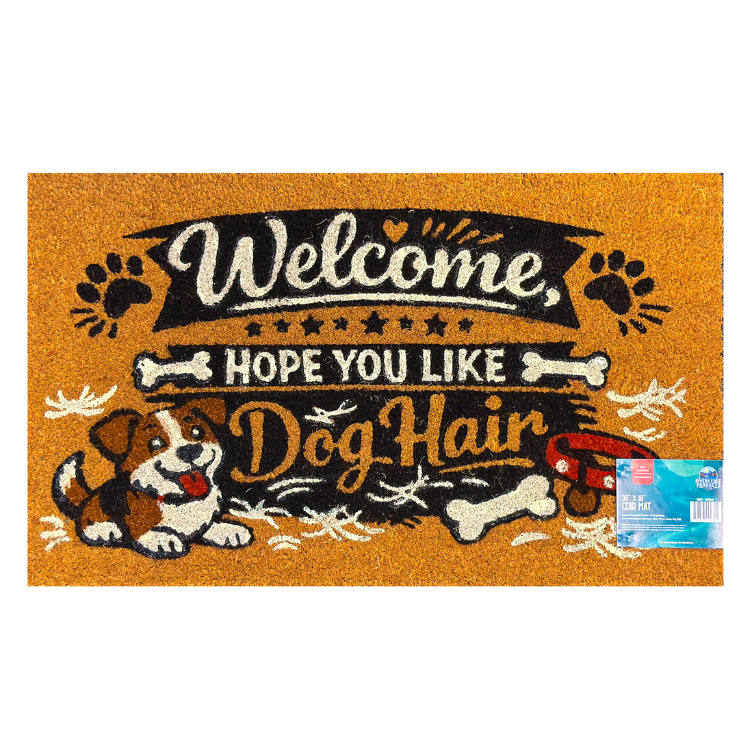 Rivers Edge Products Coir Mat 30x18-Hope You Like Dog Hair