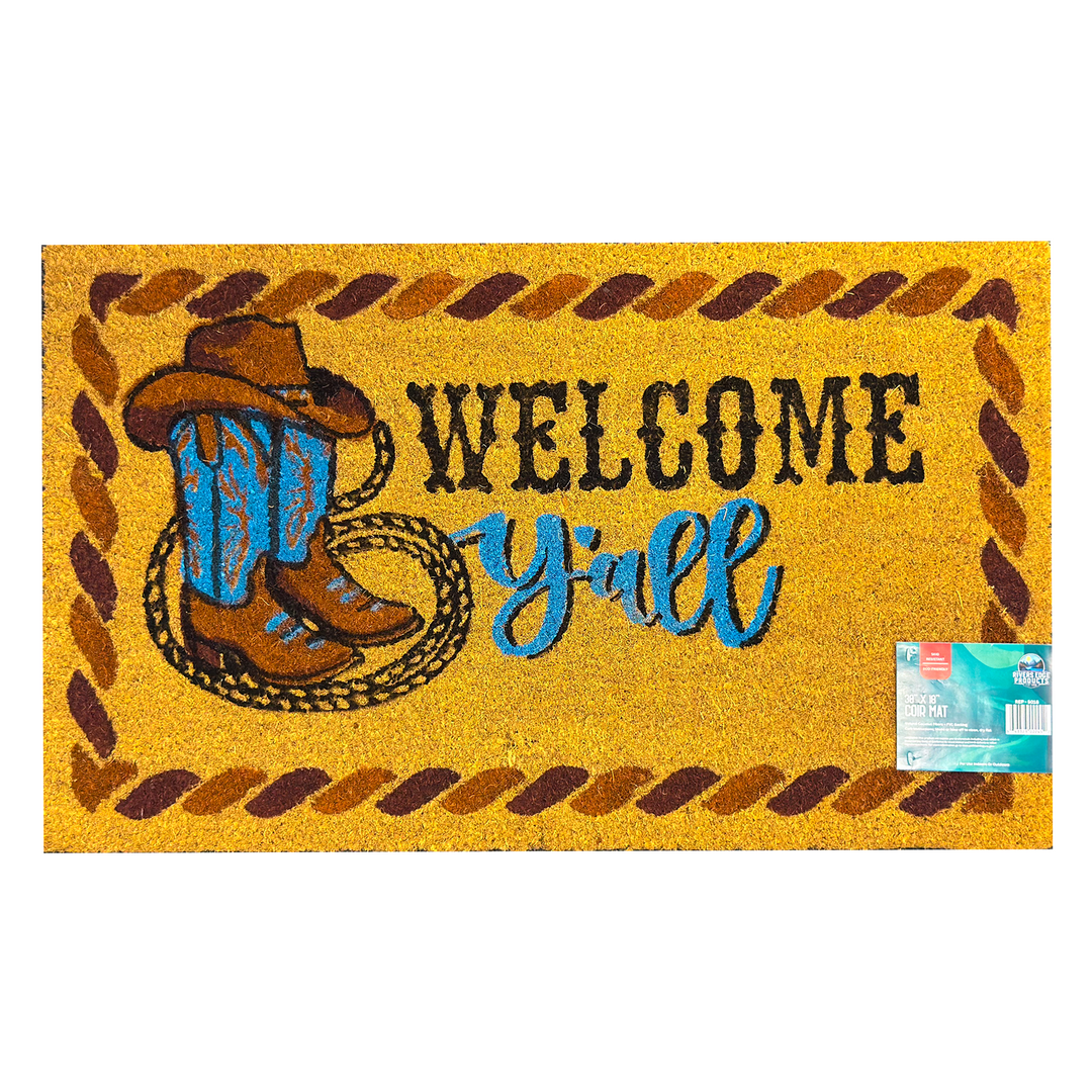 Rivers Edge Products Coir Mat 30x18-Welcome Yall