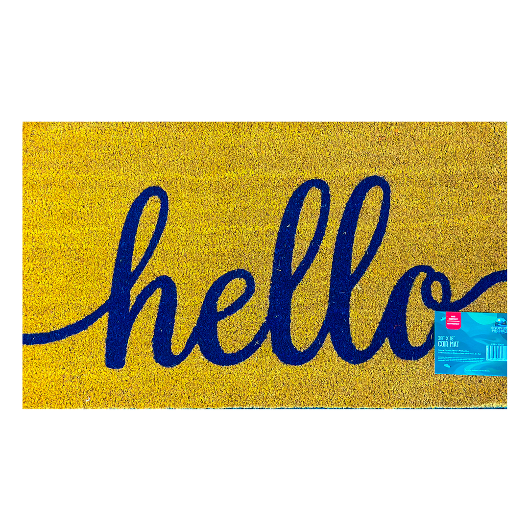 Rivers Edge Products Coir Mat 30x18-Hello Script