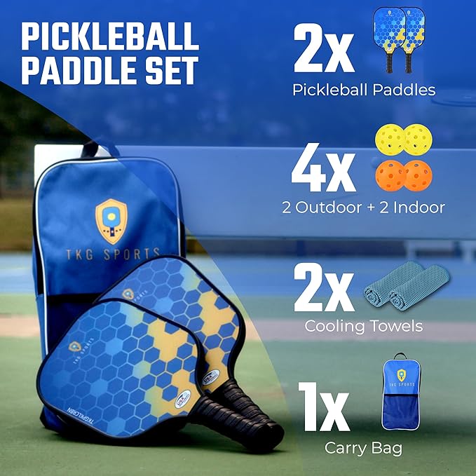 Pickleball Paddles, USAPA Approved Carbon Fiber Pickleball Paddles Set - Foto 9