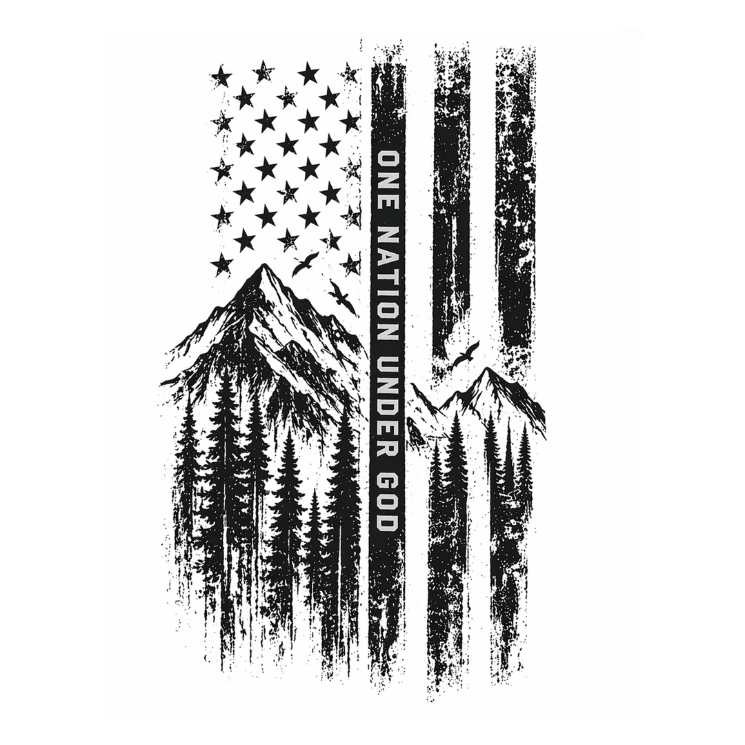 T-Shirt - Patriotic - Flag Mountains