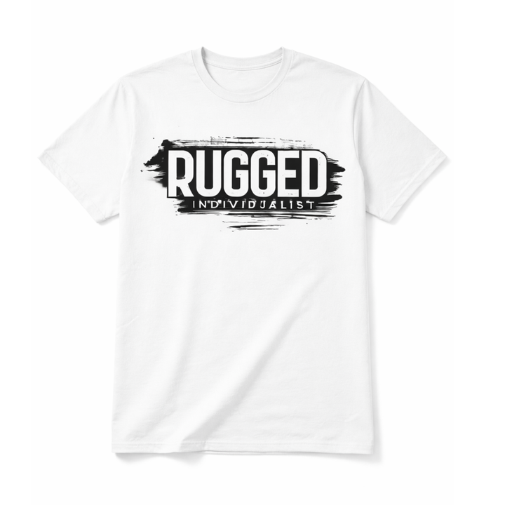 T-Shirt - Rugged Individualist Essential Tee – White with Black Print