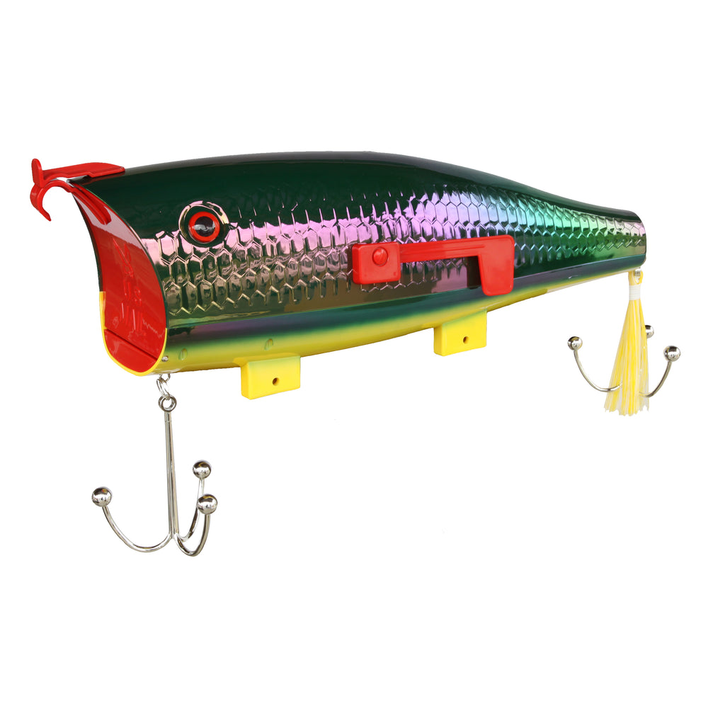 Fishing Lure Mailbox Firetiger With Mounting Hardware