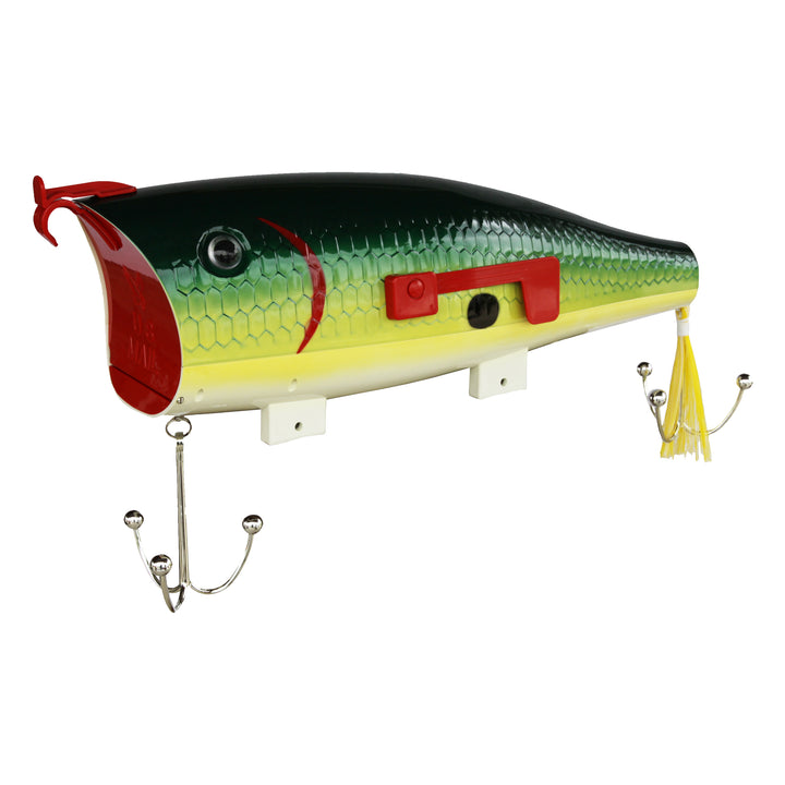Fishing Lure Mailbox Green Shad With Mounting Hardware