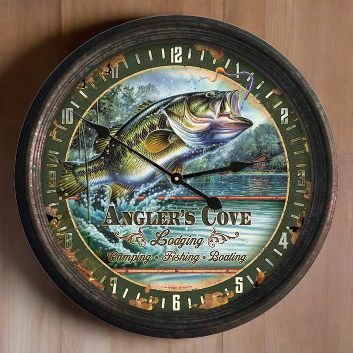 Clock 15 Inch Bass Rusted