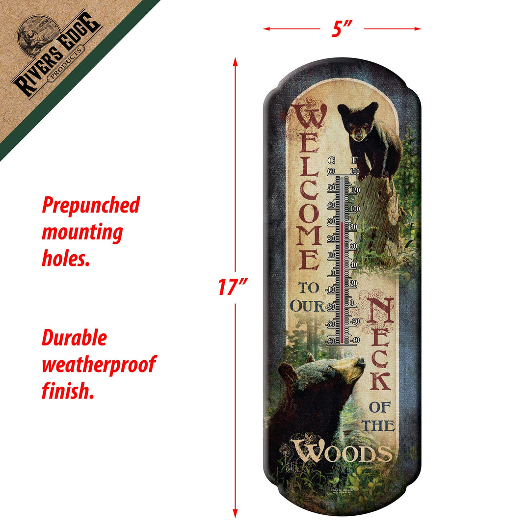 Tin Thermometer Bear Welcome