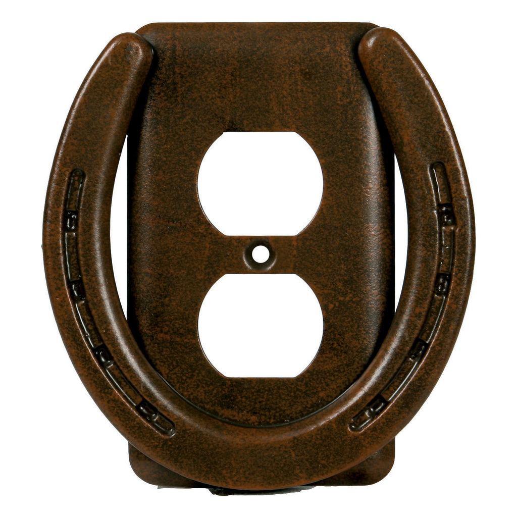 Electrical Cover Plate Receptacle Single - Horse Shoe