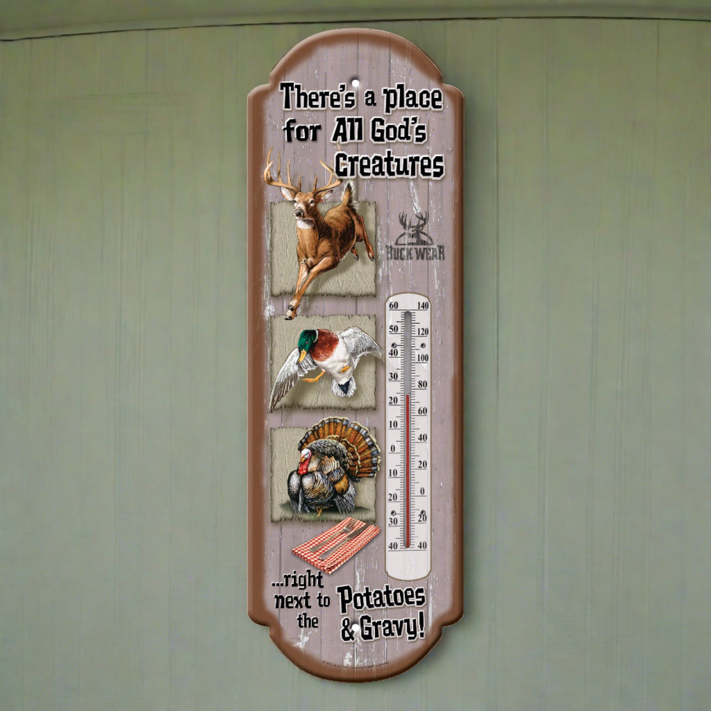 Tin Thermometer - God's Creatures