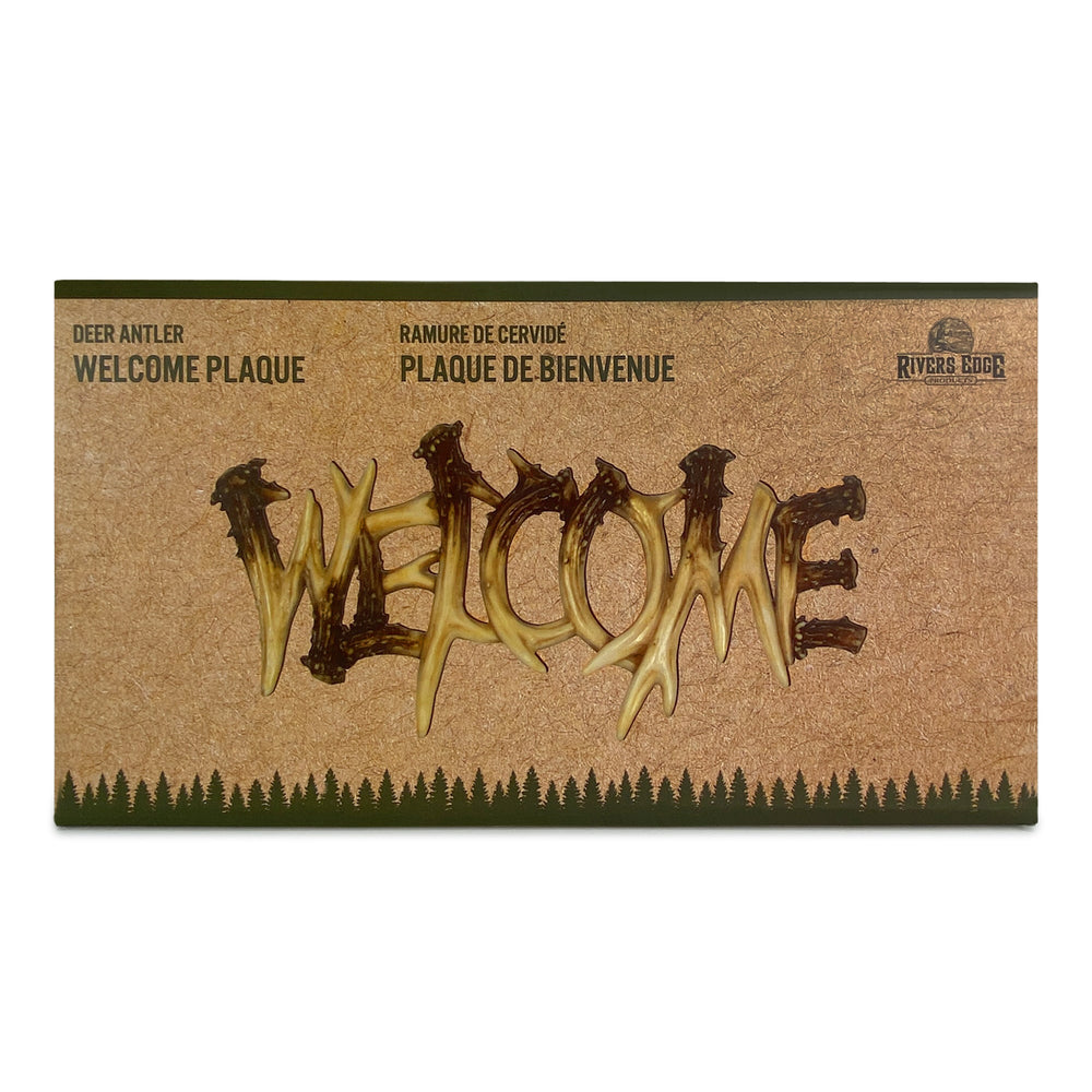 Welcome Plaque Deer Antler