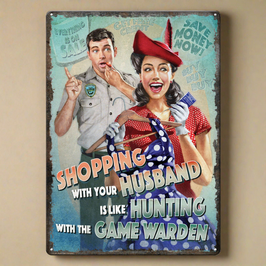 Metal Tin Signs, Funny, Vintage, Personalized 12-Inch x 17-Inch - Game Warden