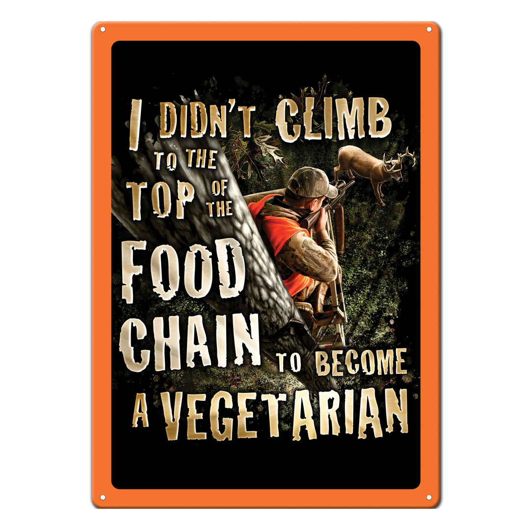 Tin Sign Top Of The Food Chain Weatherproof With Pre Punched Holes For Hanging 17 By 12 Inches