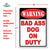 Metal Tin Signs, Funny, Vintage, Personalized 12-Inch x 17-Inch - Warning Bad Dog