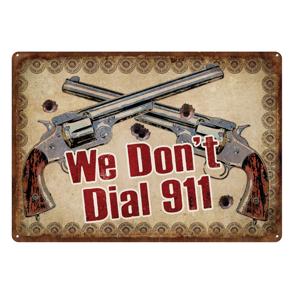 Metal Tin Signs, Funny, Vintage, Personalized 12-Inch x 17-Inch - Dial 911
