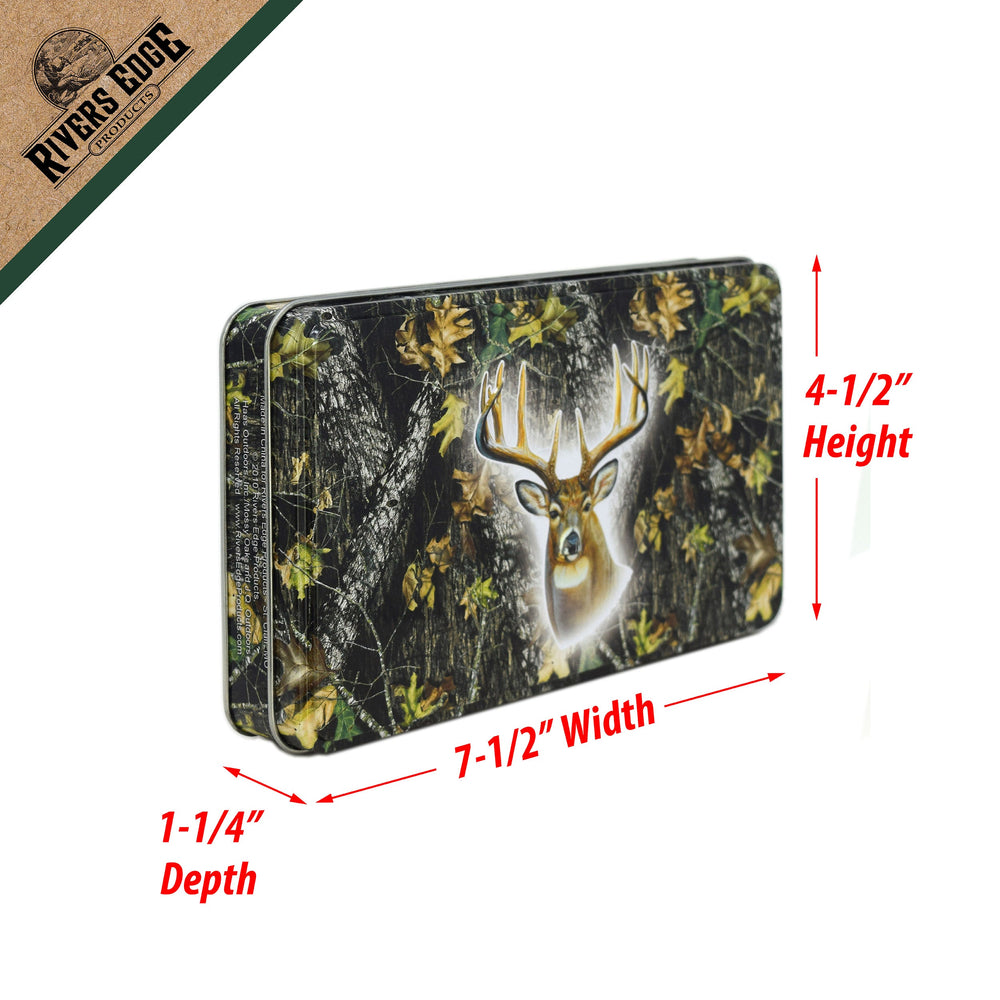 Playing Cards And Dice In Tin Mossy Oak Deer