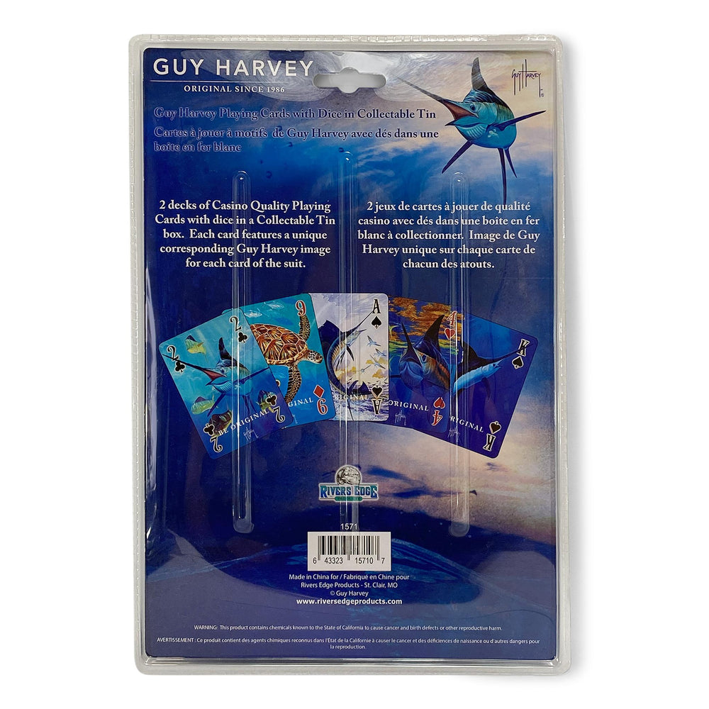 Playing Cards And Dice In Tin Guy Harvey