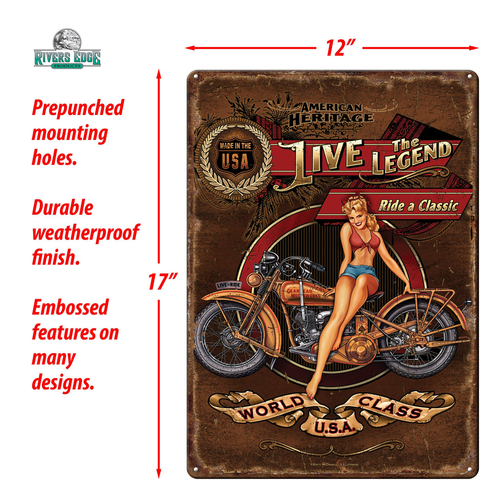 Metal Tin Signs Funny Vintage Personalized 12 Inch X 17 Inch Live The Legend 9801