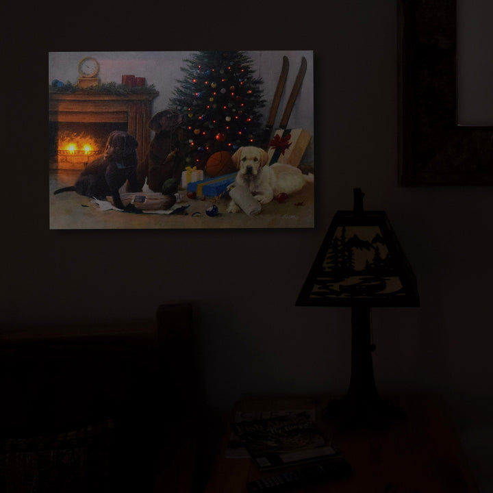 Led Art 24In X 16In Christmas Pups