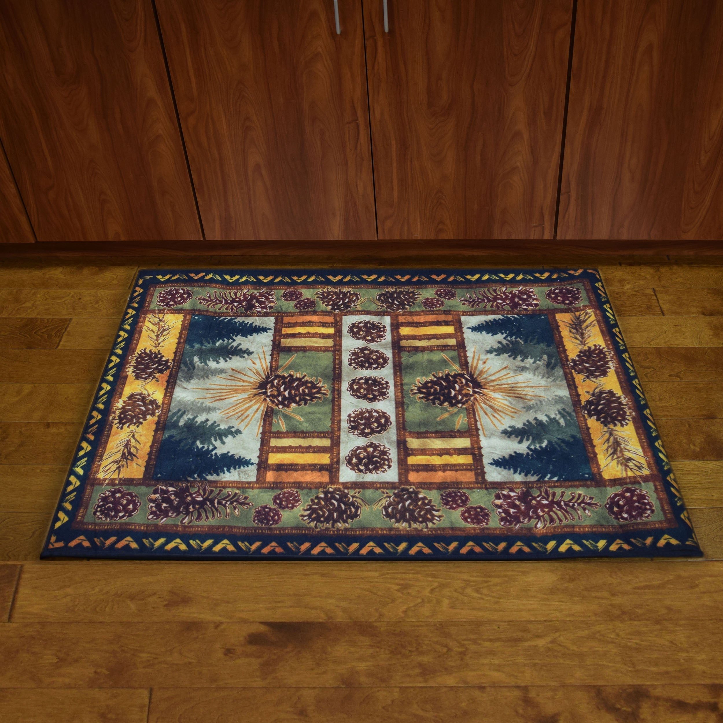 Braided Rug 48-inch Oval - Pine Cone and Berries