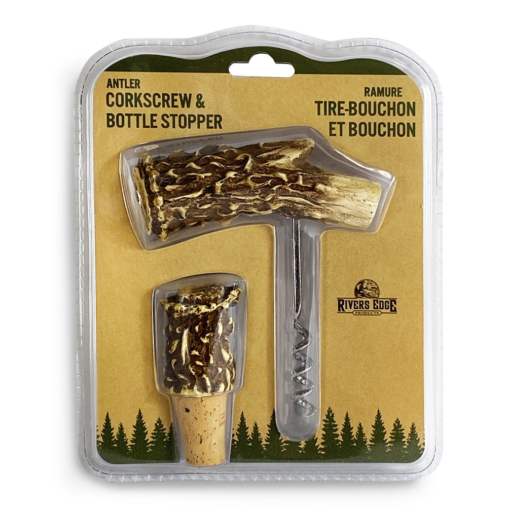 Cork Screw And Bottle Stop Antler