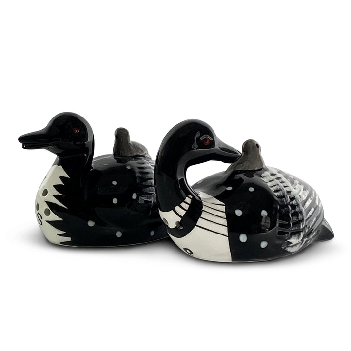 Salt And Pepper Shakers Loon Ceramic Matching Set
