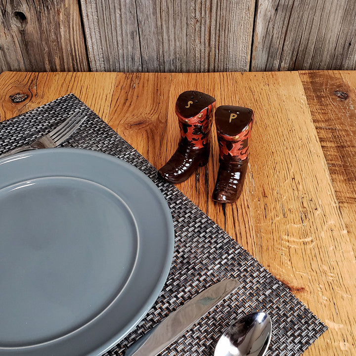 Salt And Pepper Shakers Cowboy Boots Ceramic Matching Set
