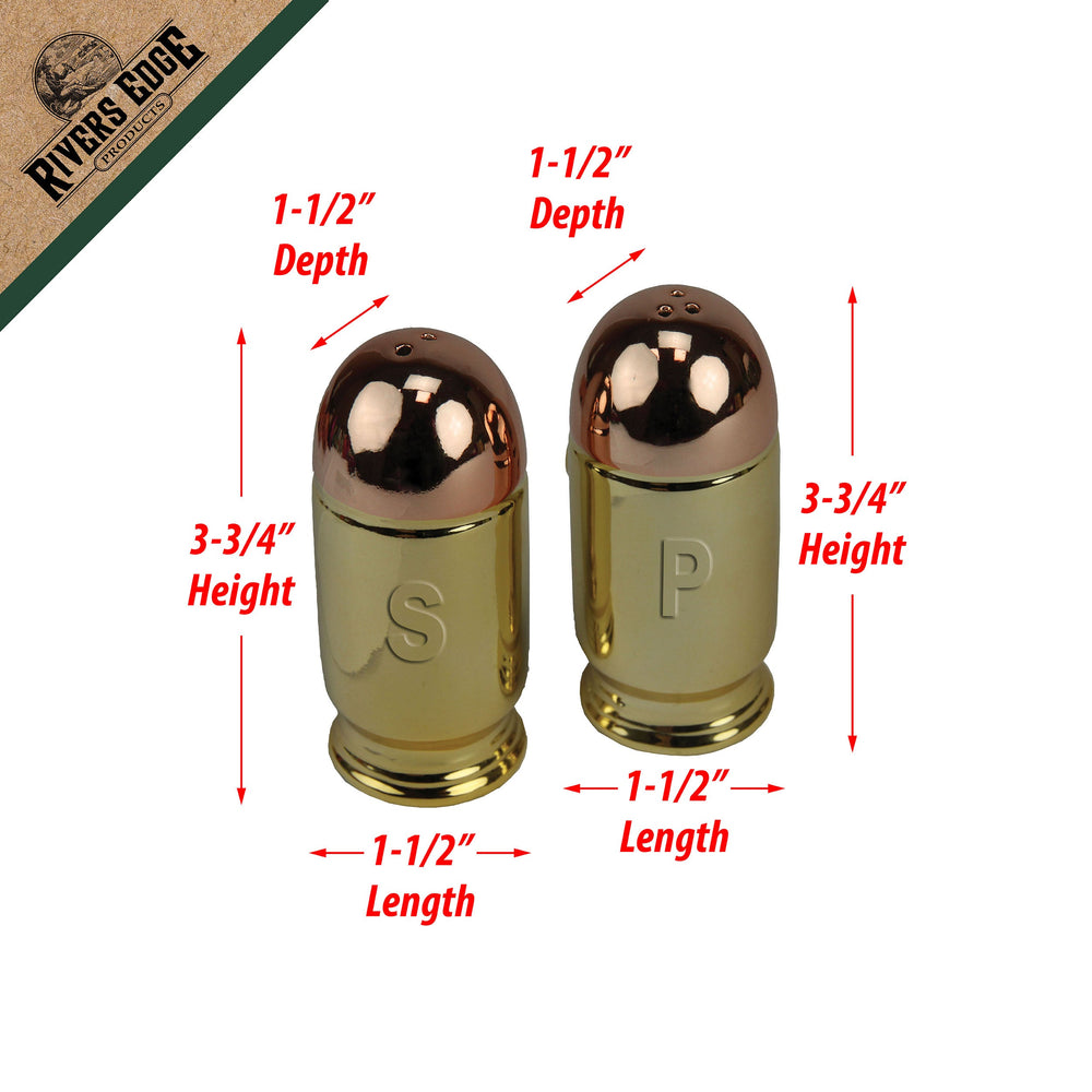 Salt And Pepper Shakers Bullet Ceramic Matching Set