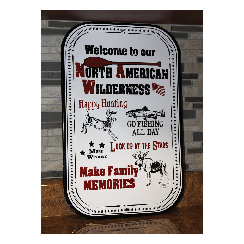 Porcelain Metal Sign Welcome Na Wilderness