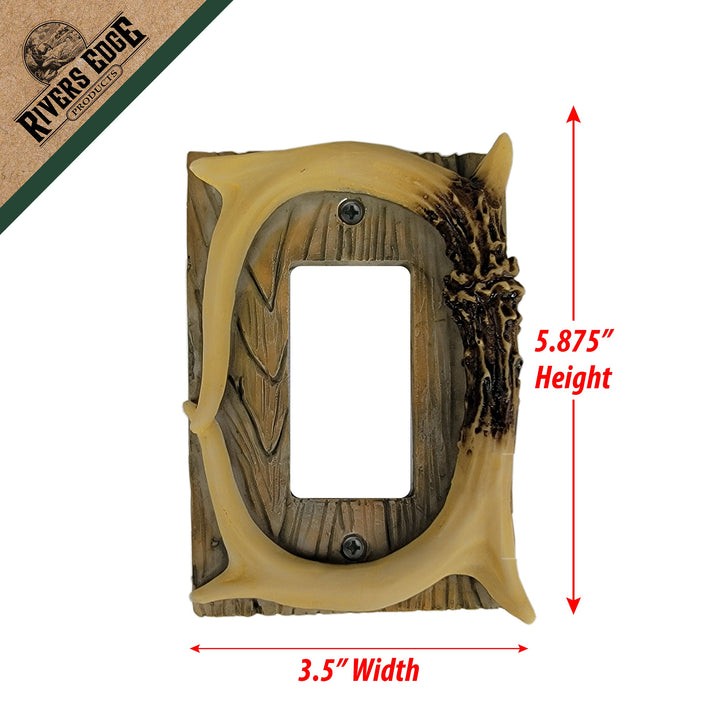 Electrical Cover Plate Decorator Style Single Antler