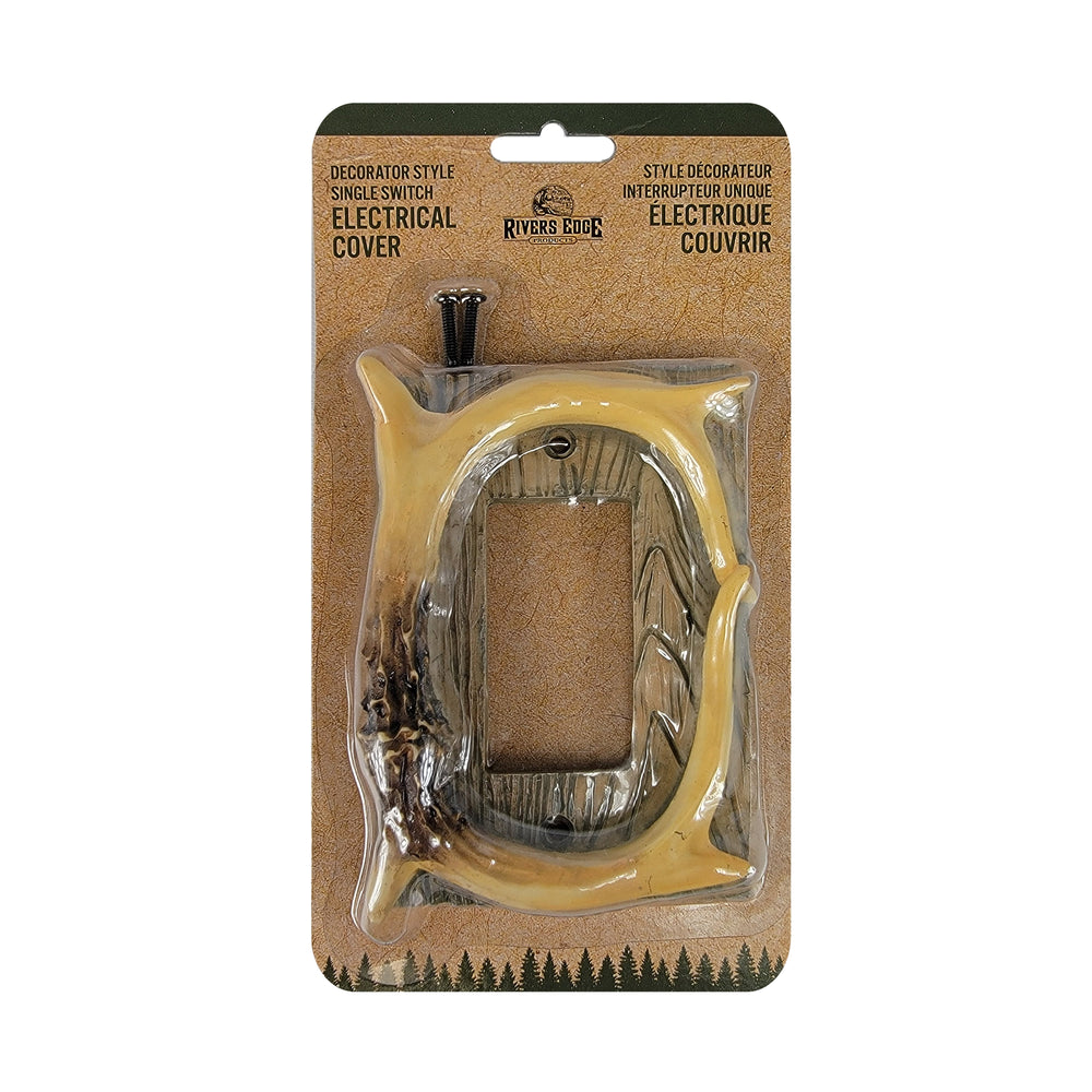 Electrical Cover Plate Decorator Style Single Antler