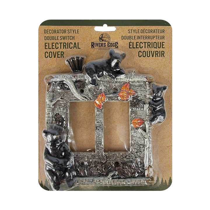 Electrical Cover Plate Decorator Style Double Birch Bear