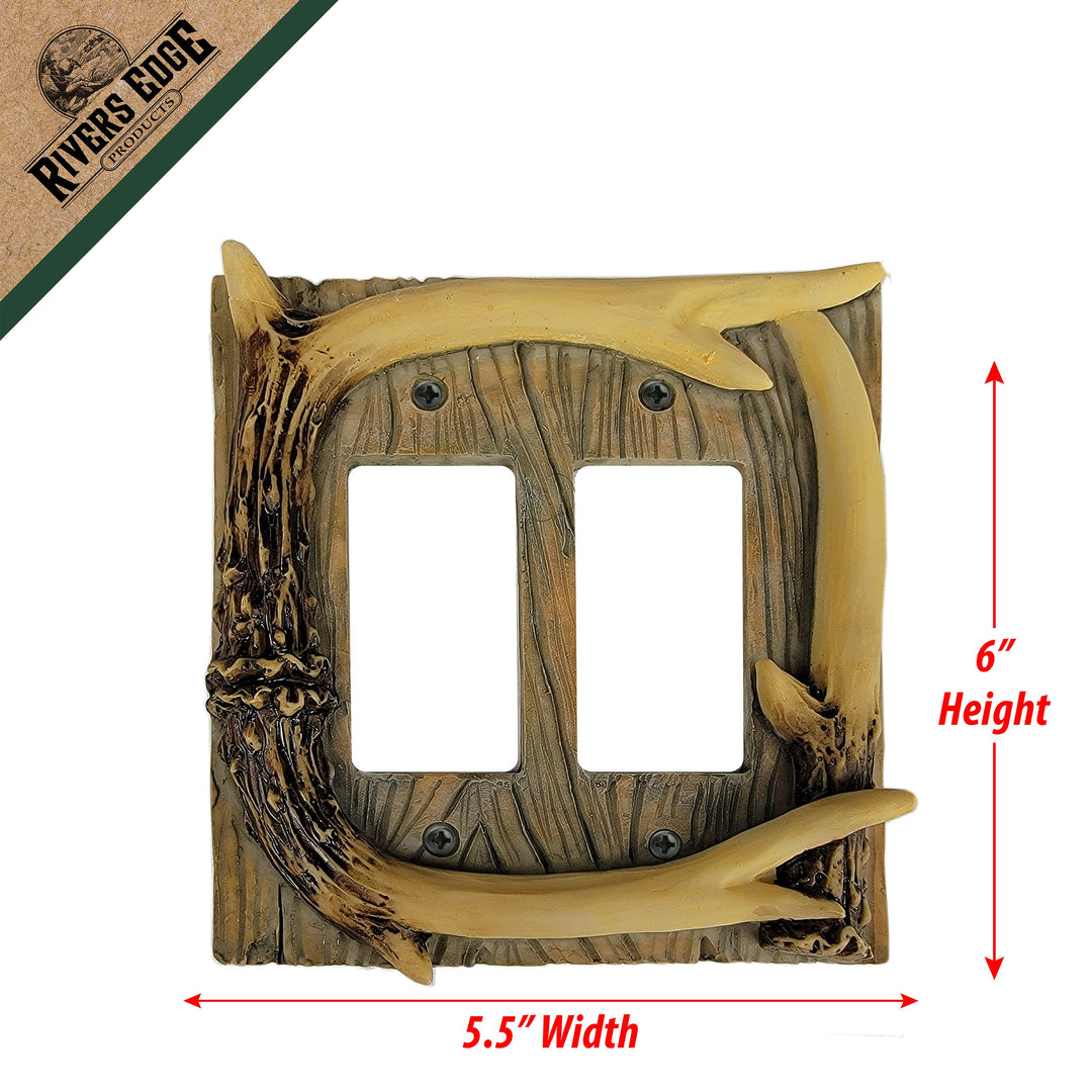 Electrical Cover Plate Decorator Style Double Antler